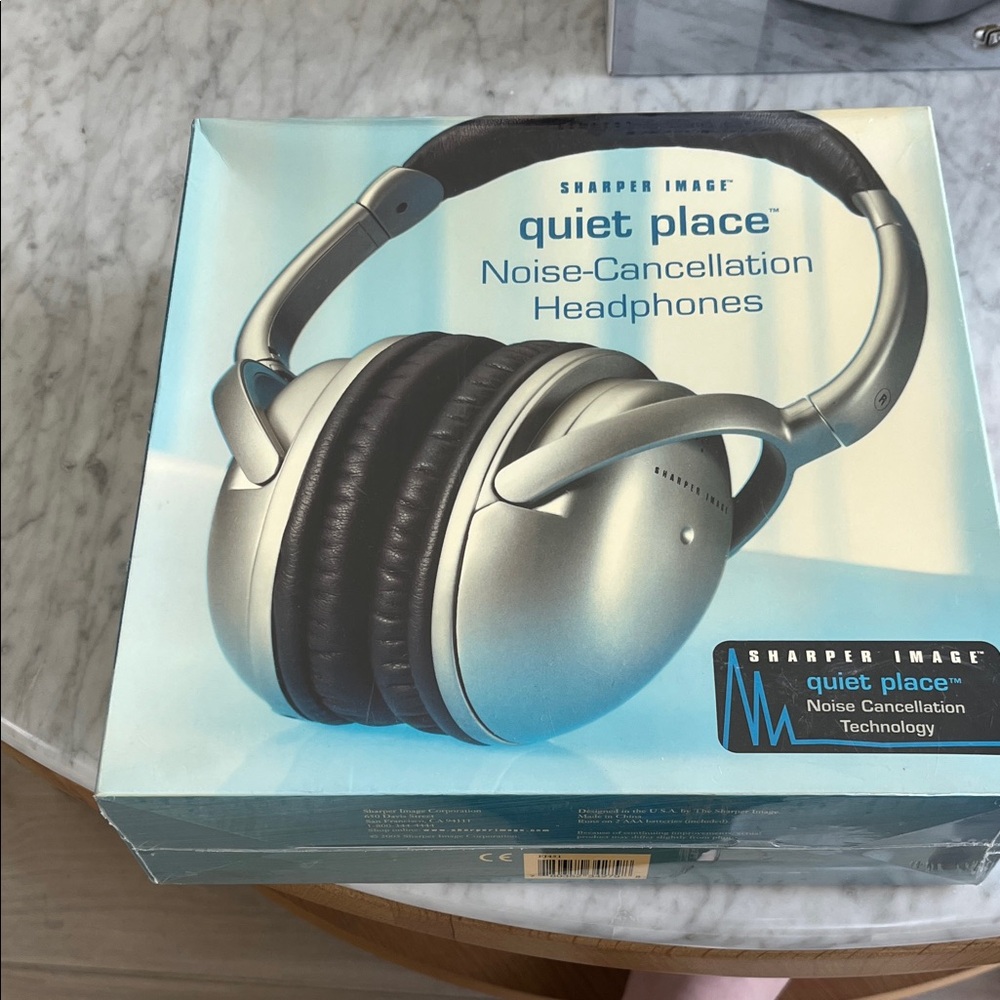Sharper Image Quiet Place Noise-Cancellation Headphones - Silver & Black